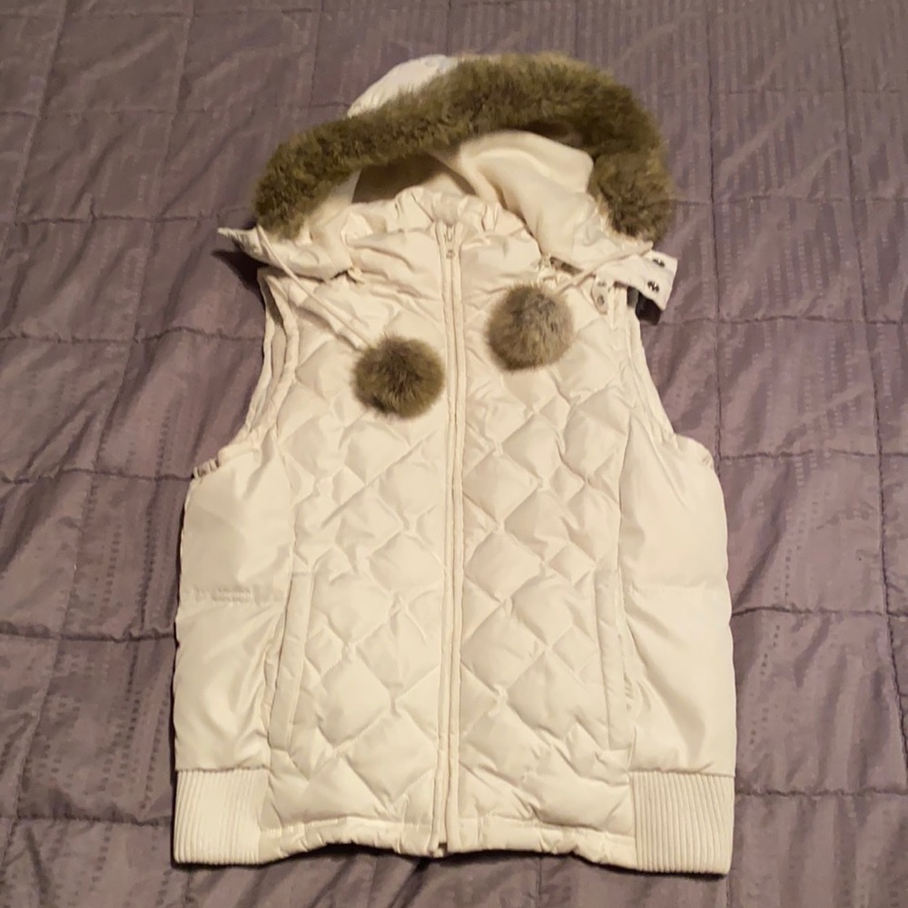 Size medium petite Ann Taylor hooded winter vest coat used